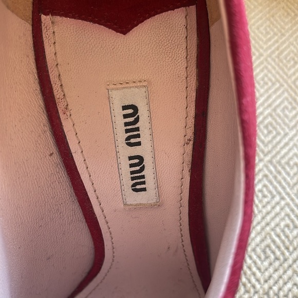 Miu Miu Burgundy Peep Toe Heels, 38 - Picture 6 of 12